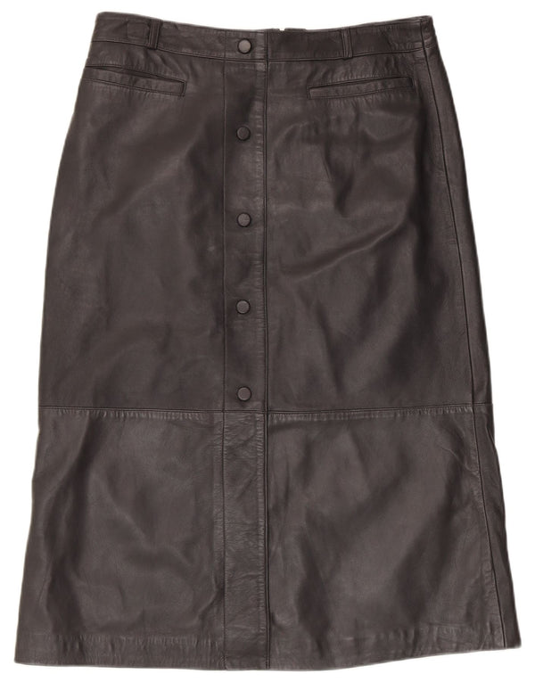 Spódnica skórzana damska MINT VELVET UK 14 duża W34 czarna skóra