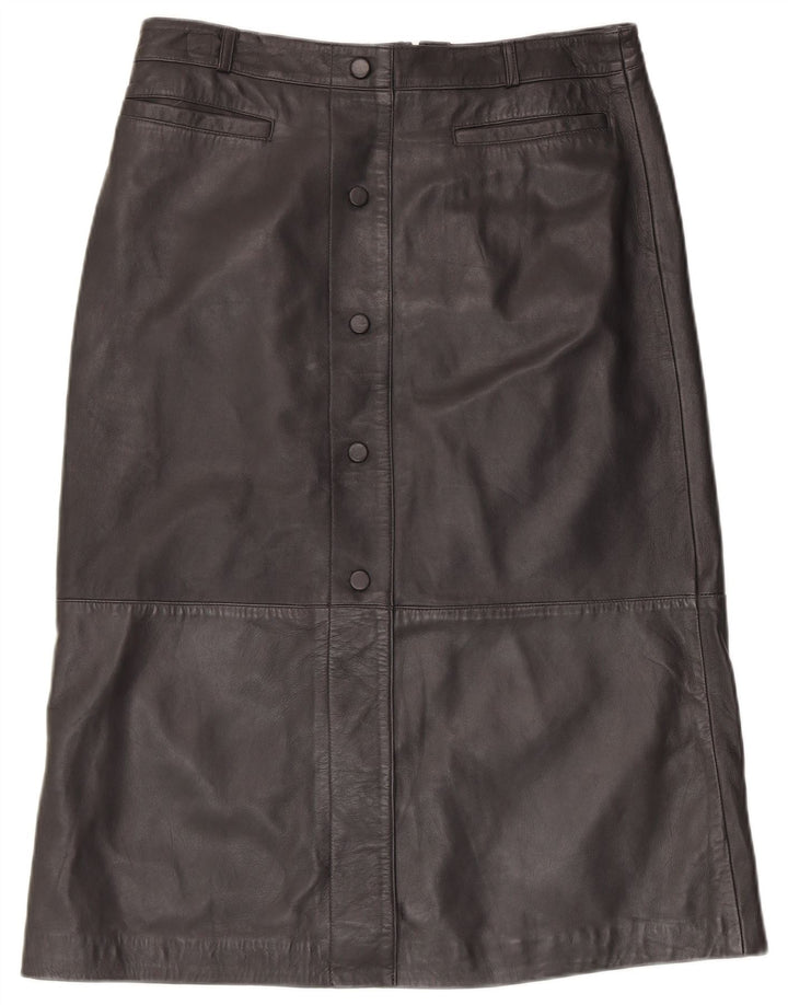 Spódnica skórzana damska MINT VELVET UK 14 duża W34 czarna skóra