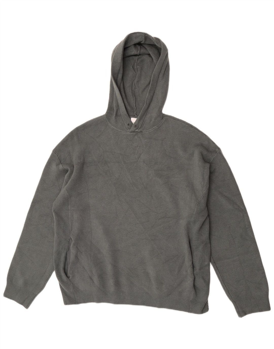 Męski sweter z kapturem Zara, duży, szary, wiskoza