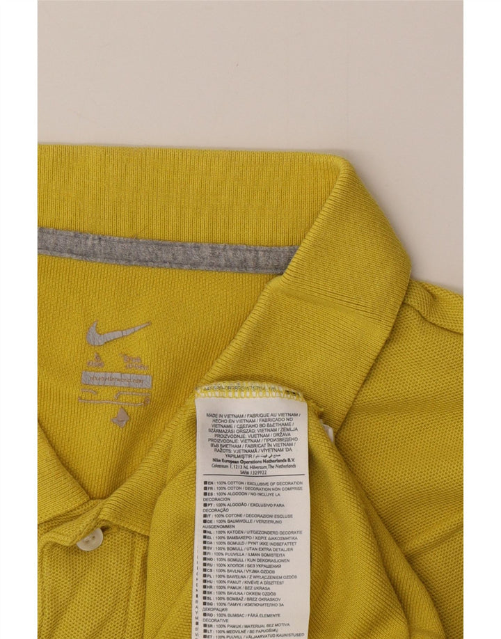 Męska koszulka polo NIKE, średnia żółta bawełna
