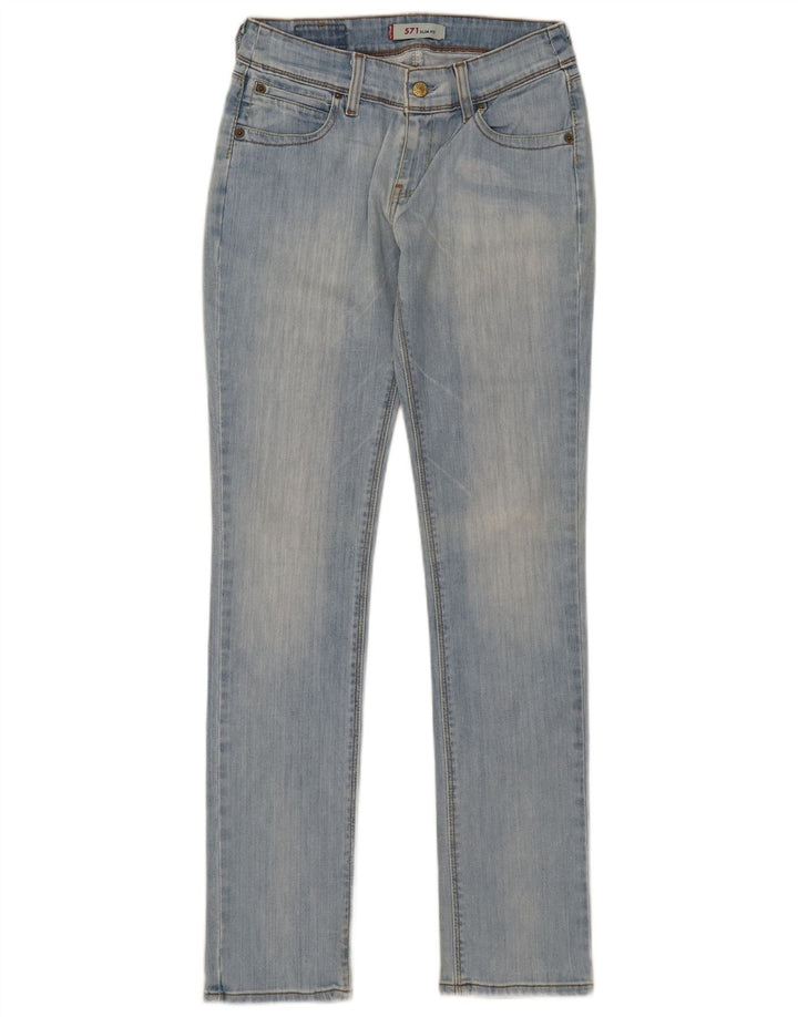 Damskie jeansy Levi's 571 Slim W31 L34 Niebieskie bawełniane