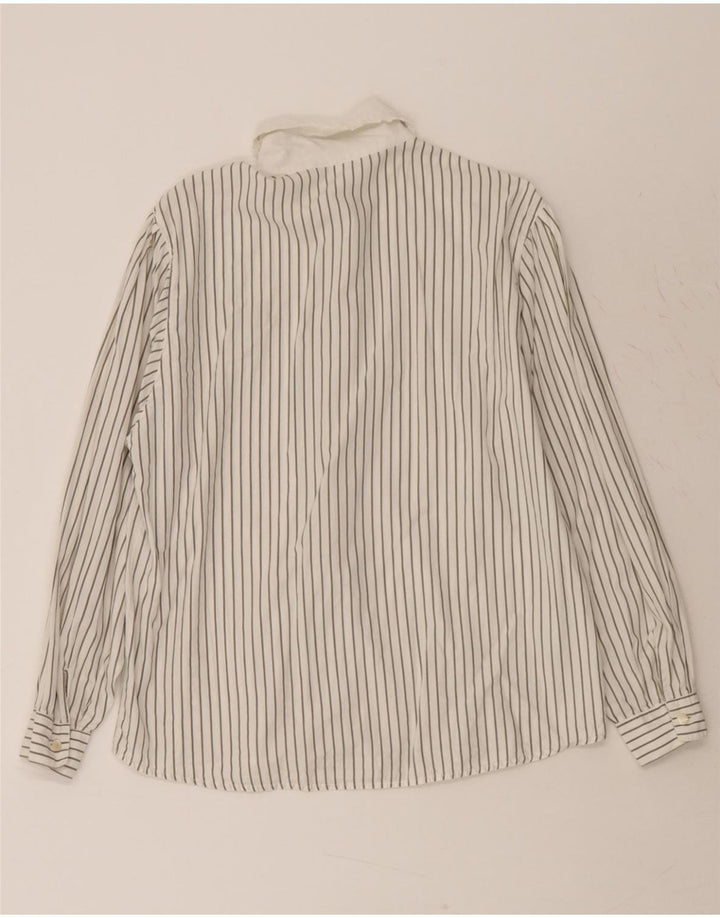 BENETTON Womens Shirt UK 18 XL White Striped Vintage Benetton and Second-Hand Benetton from Messina Hembry 