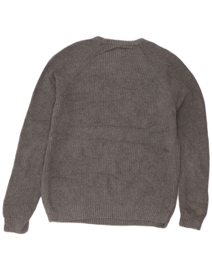Męski sweter z dekoltem w łódkę Zara Średni szary, bawełniany
