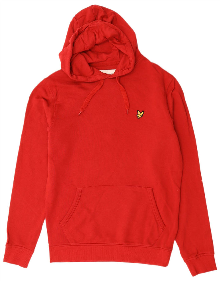 Męski sweter z kapturem Lyle & Scott, mały, czerwony, bawełniany