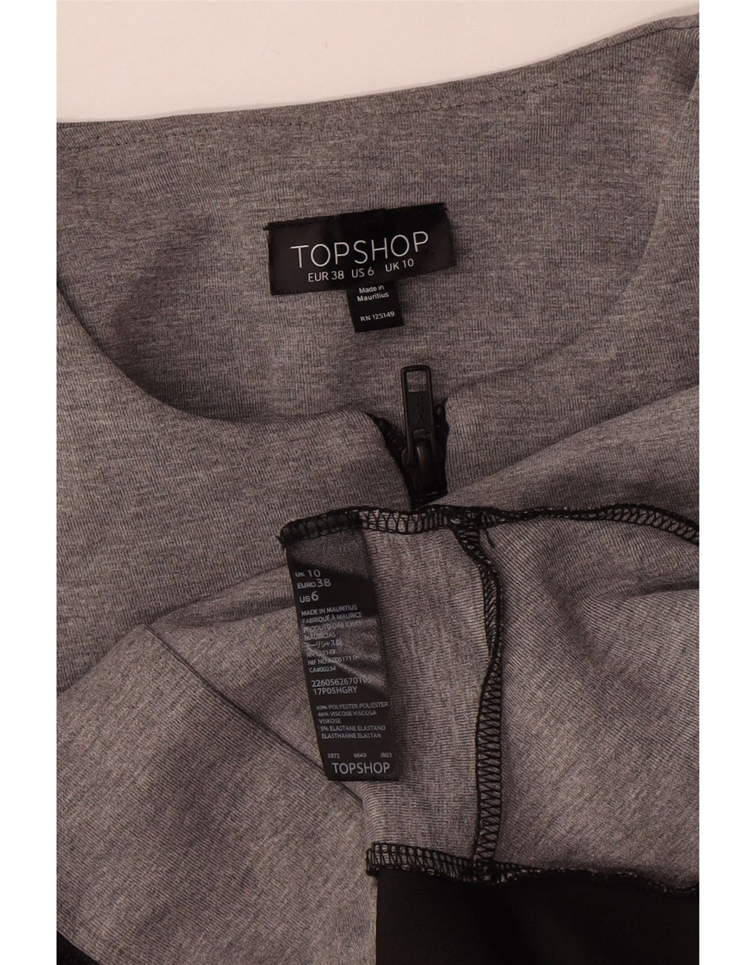 Damska marynarka Topshop z zamkiem błyskawicznym UK 10, mała, szara, z blokami kolorów