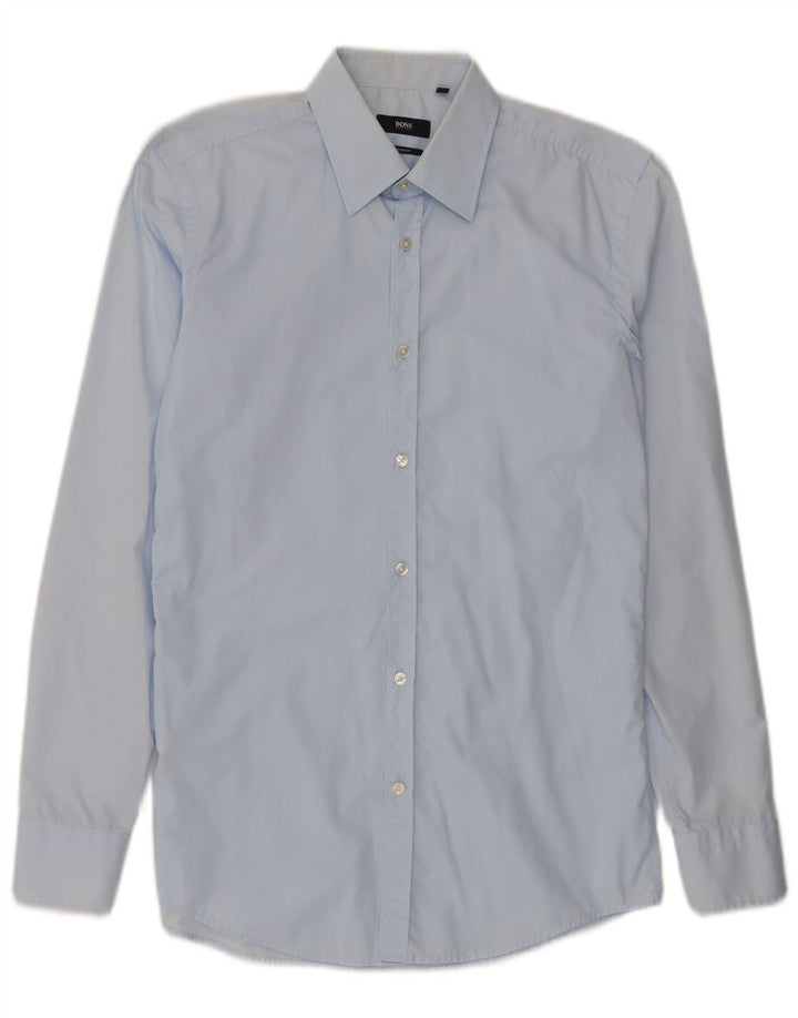 Koszula męska Hugo Boss Slim Fit, rozmiar 38 15, średnia niebieska bawełna
