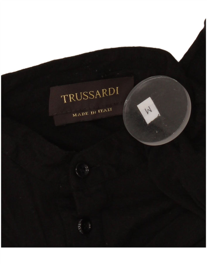 Damska graficzna koszulka polo Trussardi UK 14, średnia czarna