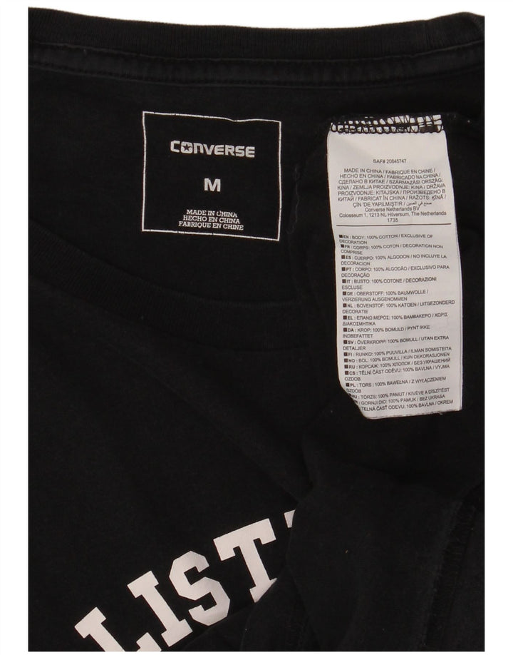 CONVERSE Męski T-shirt z grafiką, średni, granatowy, bawełniany