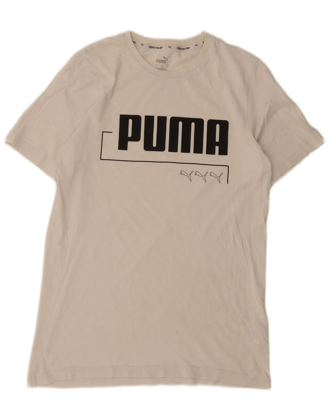 Męska koszulka z grafiką Puma, mała, biała, bawełniana