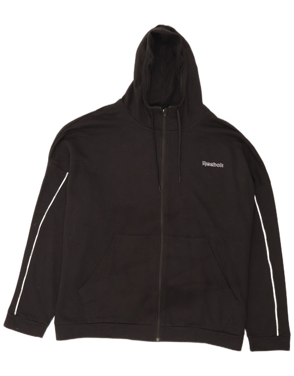 Męski sweter z kapturem i zamkiem Reebok 3XL, czarna bawełna
