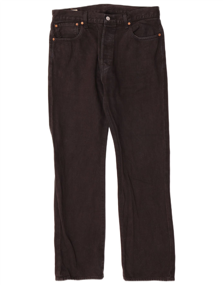 Męskie dżinsy Levi's 501 Straight W34 L32 Czarna bawełna