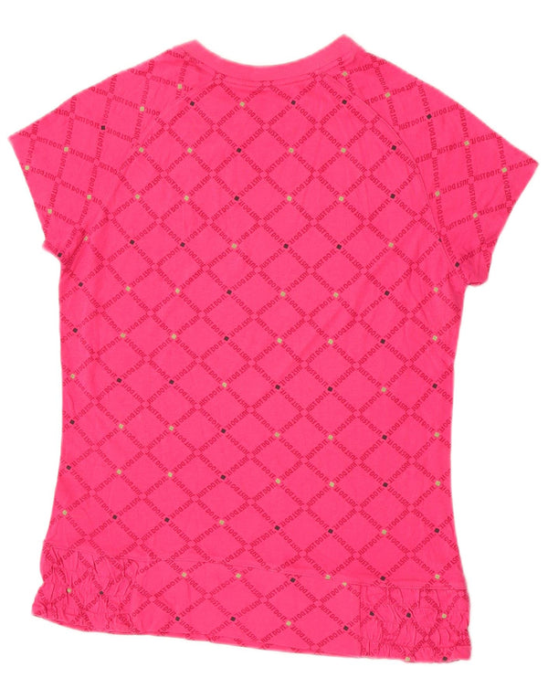 Dziewczęca koszulka z grafiką Nike 13-14 lat XL, różowa, geometryczna bawełna