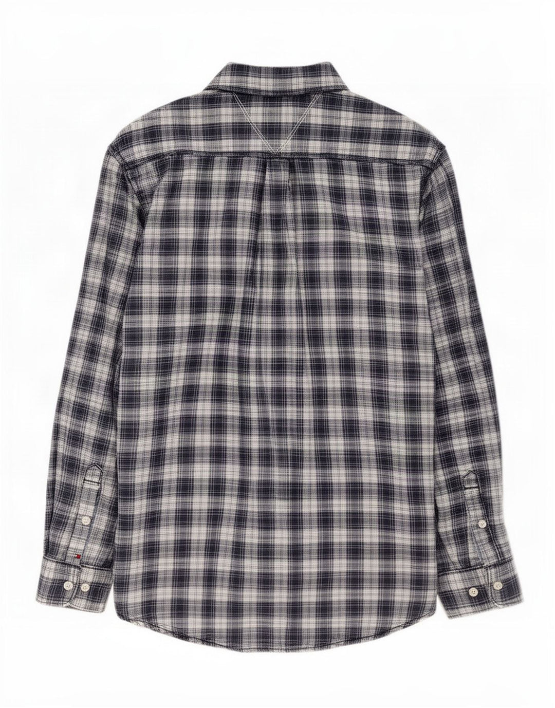 Męska koszula flanelowa Tommy Hilfiger, duża, bawełniana w granatową kratę