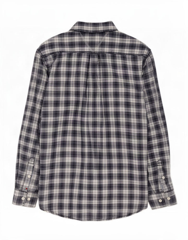 Męska koszula flanelowa Tommy Hilfiger, duża, bawełniana w granatową kratę