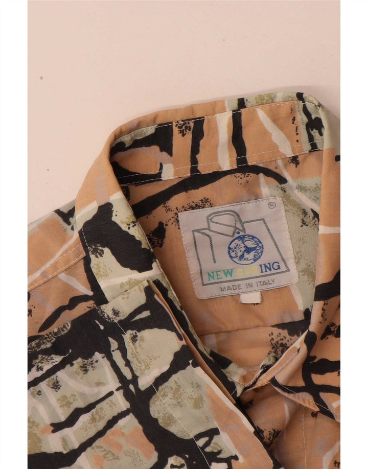 Męska koszula z krótkim rękawem w stylu vintage, abstrakcyjny wzór, duża, wielobarwna