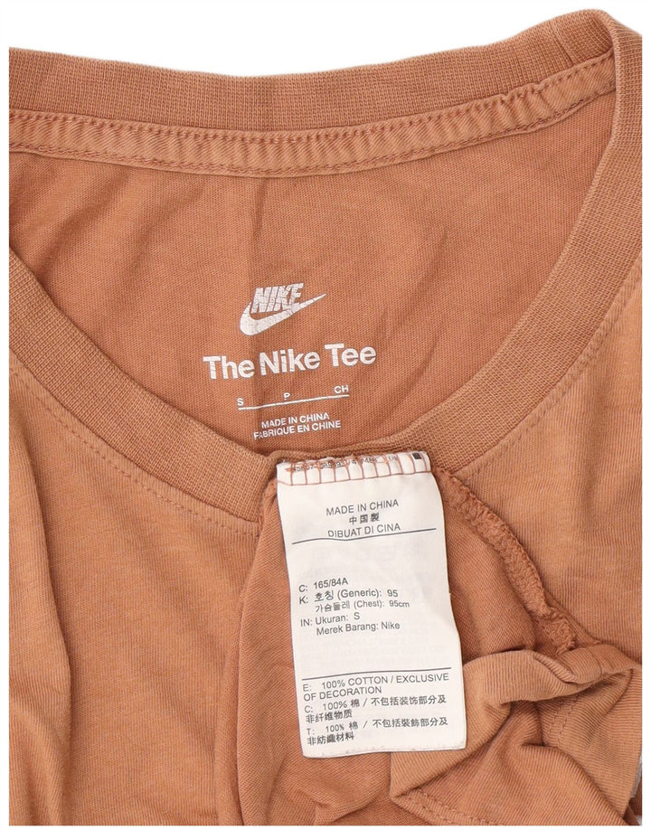 T-shirt męski Nike, mały, brązowy, bawełniany