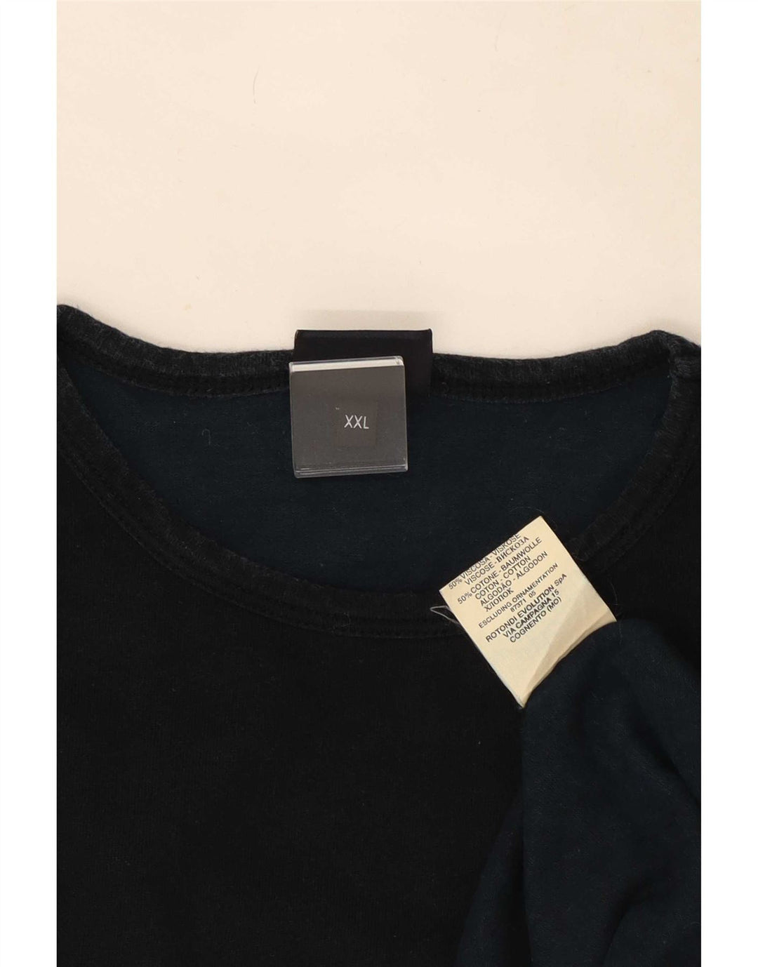 Męski top Trussardi Jeans z długim rękawem 2XL, czarna wiskoza
