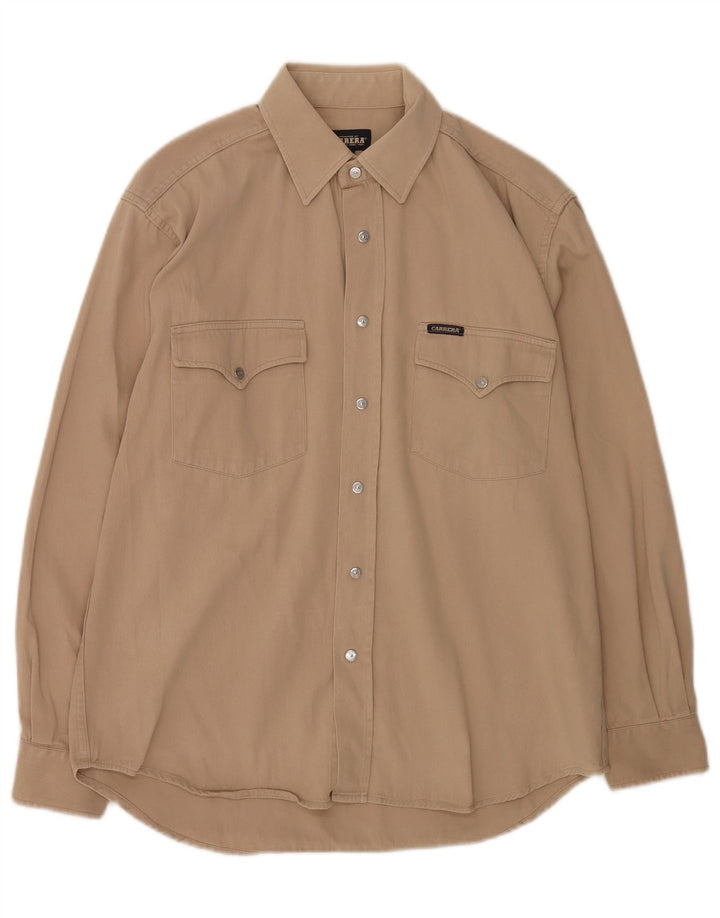 Koszula męska Carrera, bawełniana, średnio brązowa