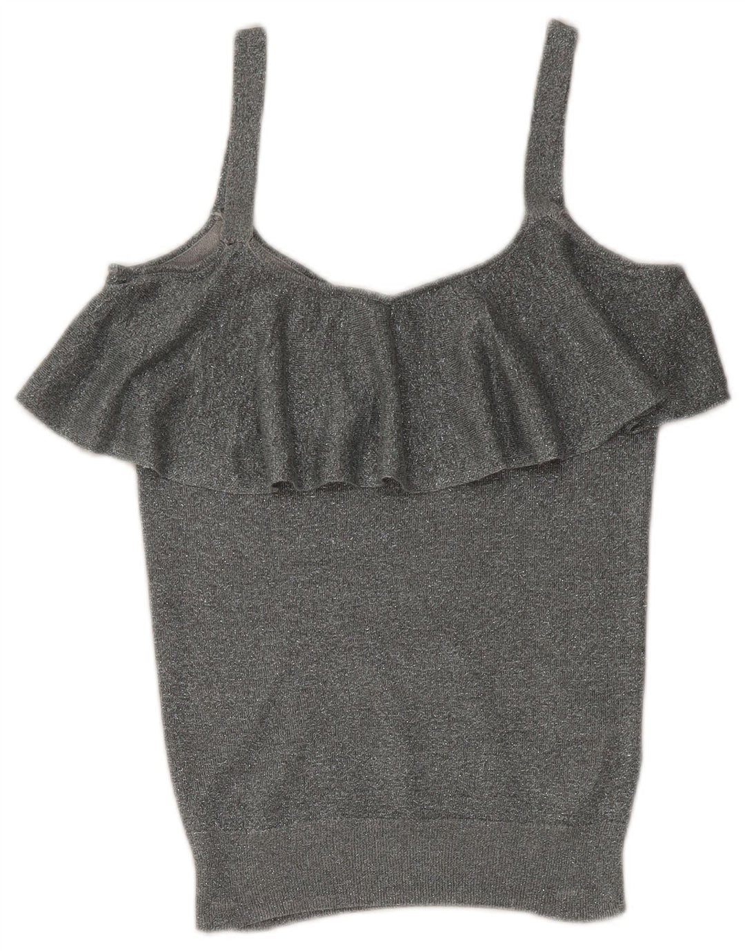 Damski top na ramiączkach Oasis UK 6 XS, srebrna, nakrapiana wiskoza