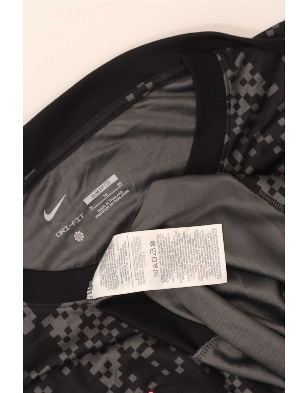 Męski T-shirt Nike Dri Fit Slim Top XL, czarny, geometryczny poliester