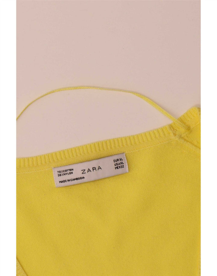 Sweter damski Zara UK 18 XL żółty