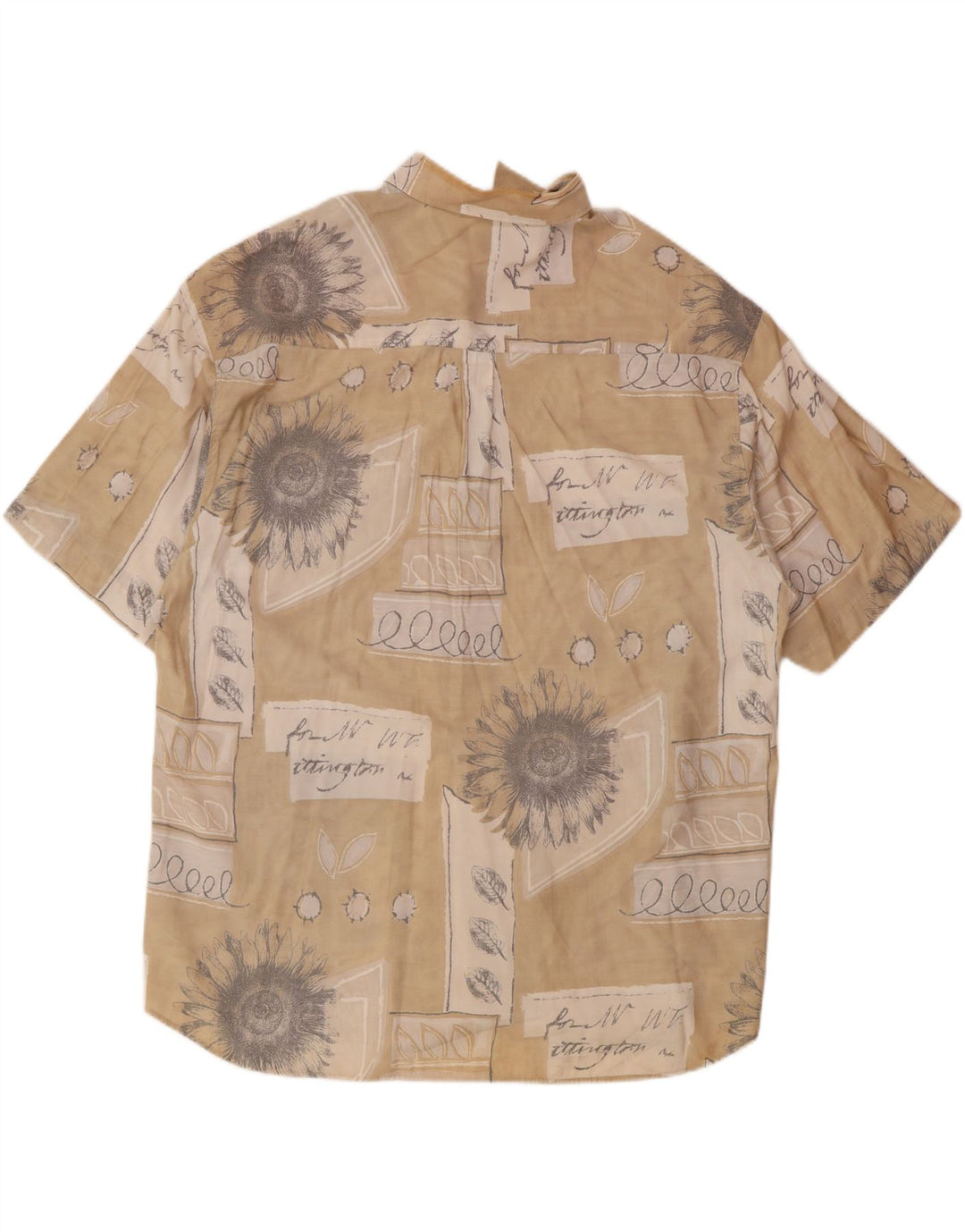 Koszula męska z krótkim rękawem VIA CORTESA, rozmiar 43/44 XL, beżowy patchwork