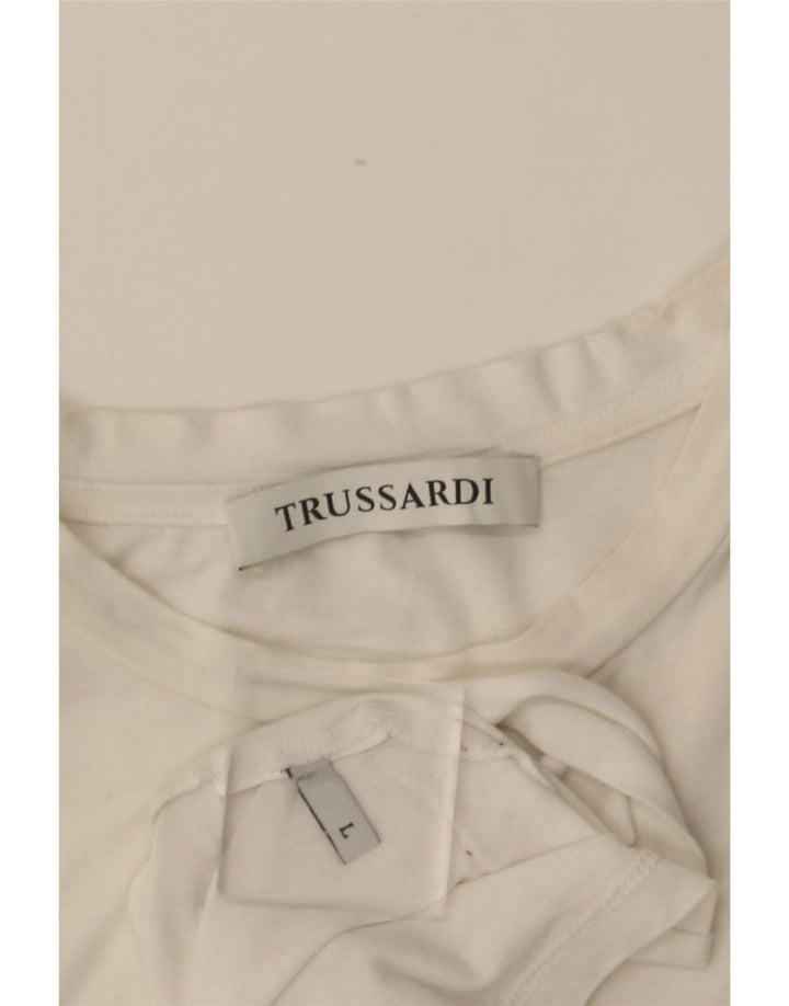 T-shirt damski Trussardi Top UK 14, duży, biały