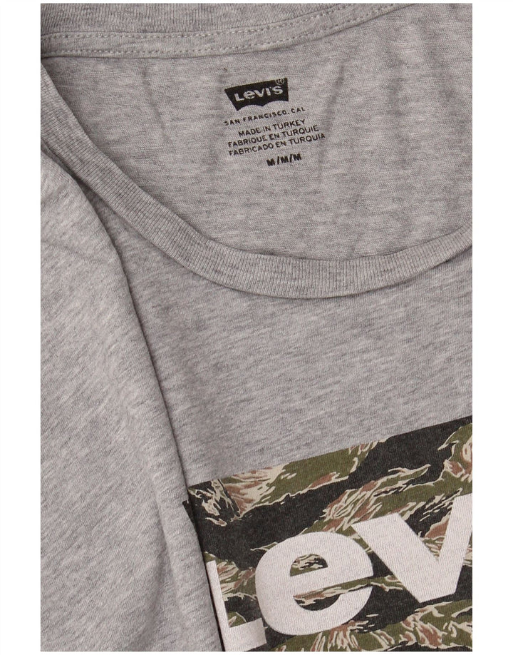 LEVI'S Mens Graphic T-Shirt Top Medium Grey Cotton