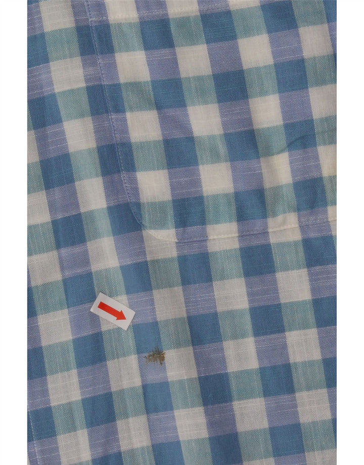 MARLBORO CLASSICS Mens Shirt 2XL Blue Gingham Cotton Vintage Marlboro Classics and Second-Hand Marlboro Classics from Messina Hembry 