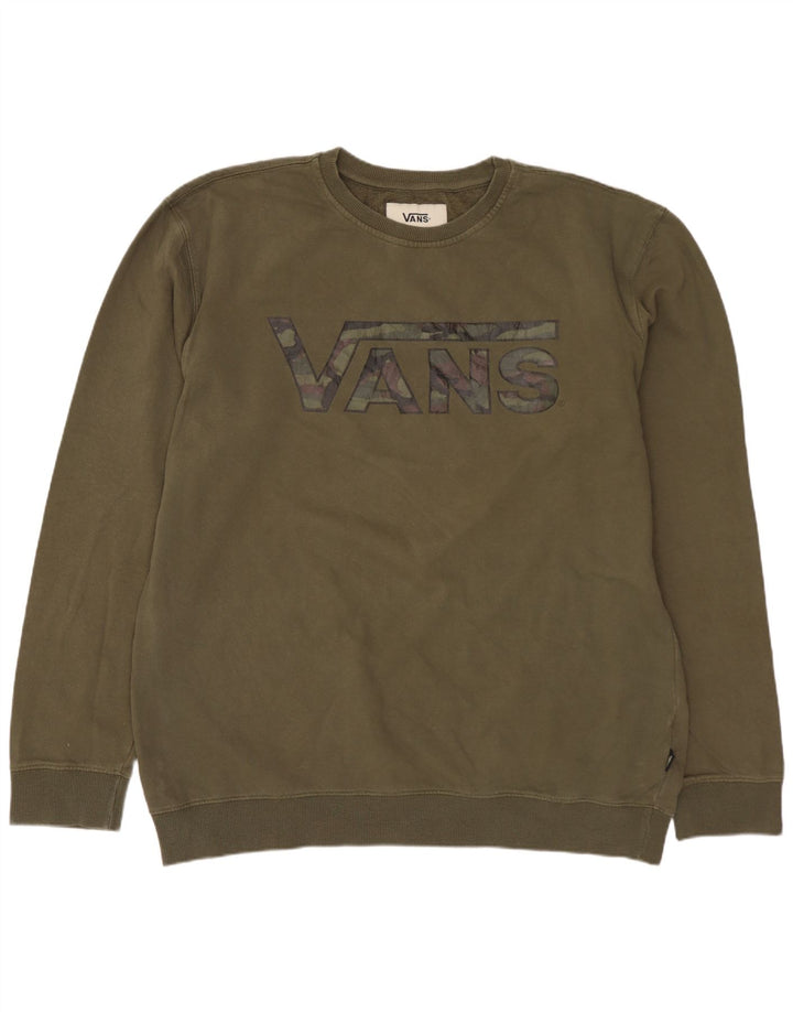 Męski sweter z grafiką VANS XL, bawełniany khaki