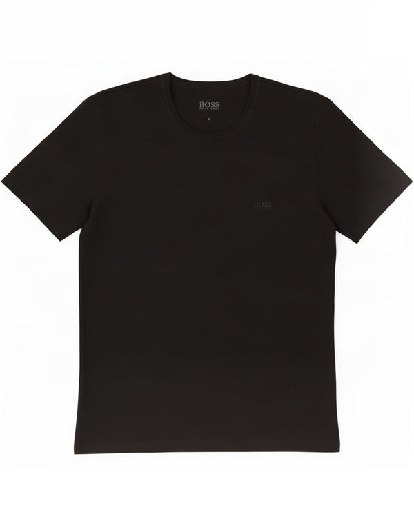 T-shirt męski Hugo Boss, średni czarny, bawełniany