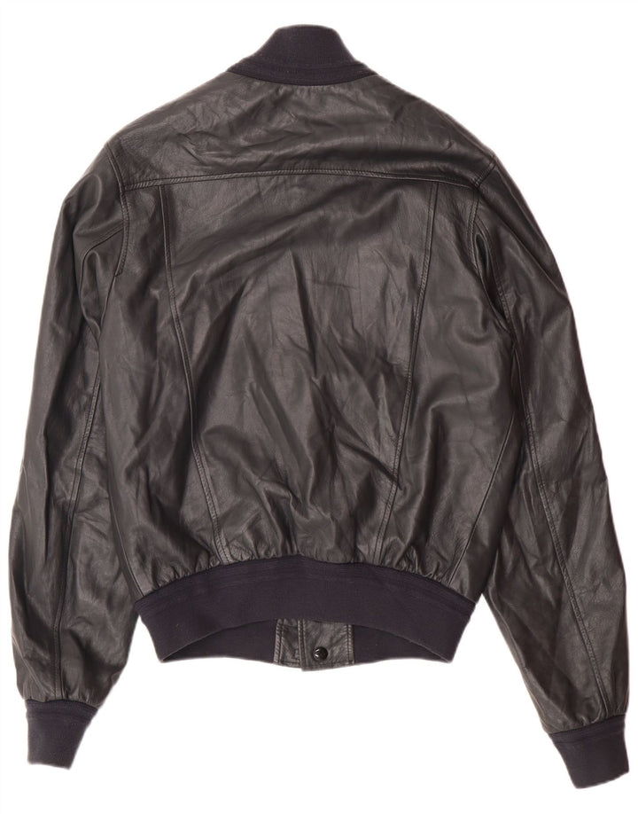 Vintage męska skórzana kurtka bomber UK 36 mała szara skóra