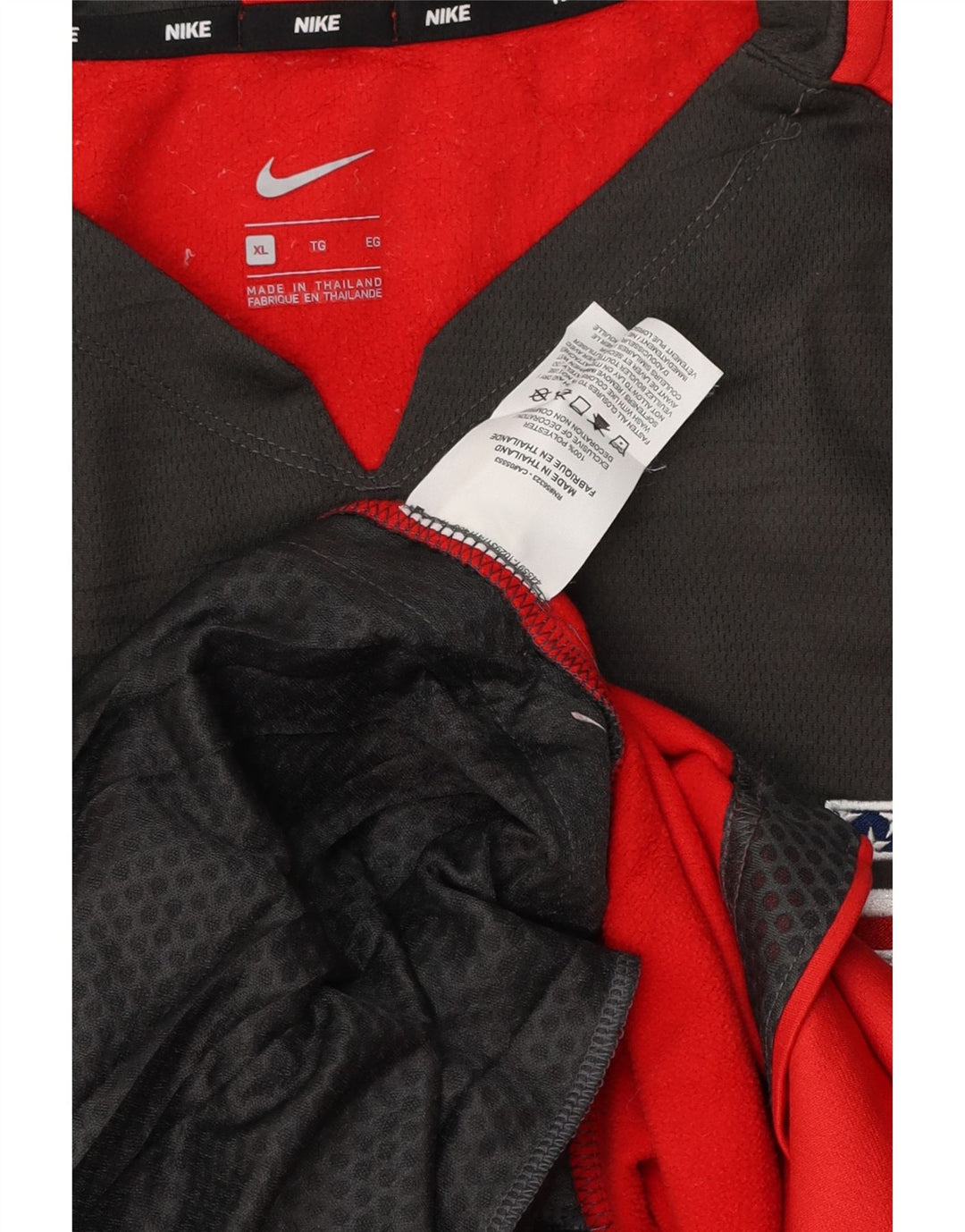 Męska koszulka NIKE z długim rękawem XL, czerwony, blokowy kolor, poliester