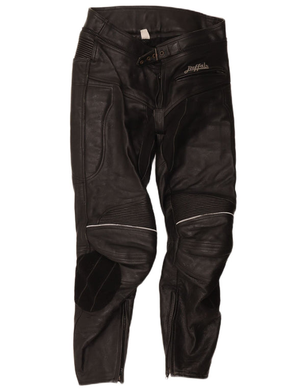 Męskie skórzane spodnie motocyklowe Buffalo UK 42 Medium W32 L27 Czarne