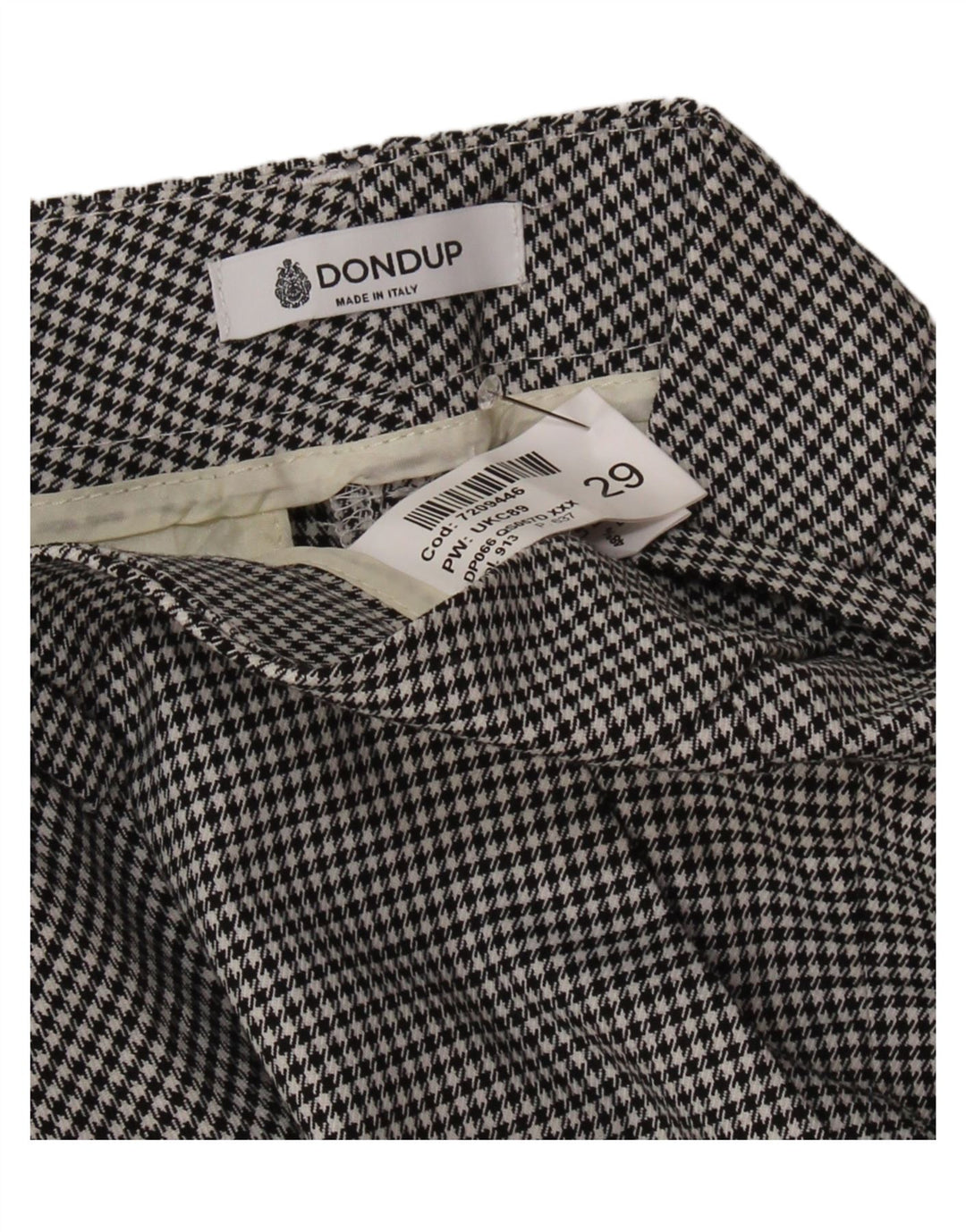 Damskie spodnie typu slim chino Dondup W29 L26 Czarny pepitka