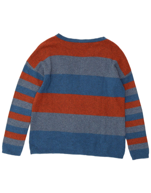 SEASALT CORNWALL Damski sweter z dekoltem w łódkę UK 10 w małe niebieskie paski