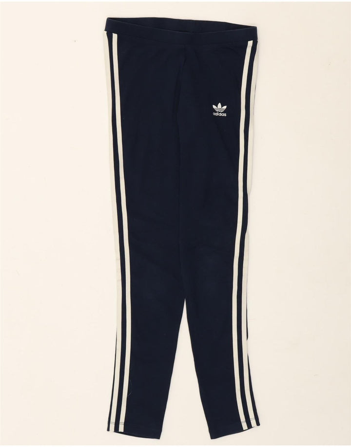 Legginsy Damskie Adidas UK 8 Małe Granatowe Bawełniane