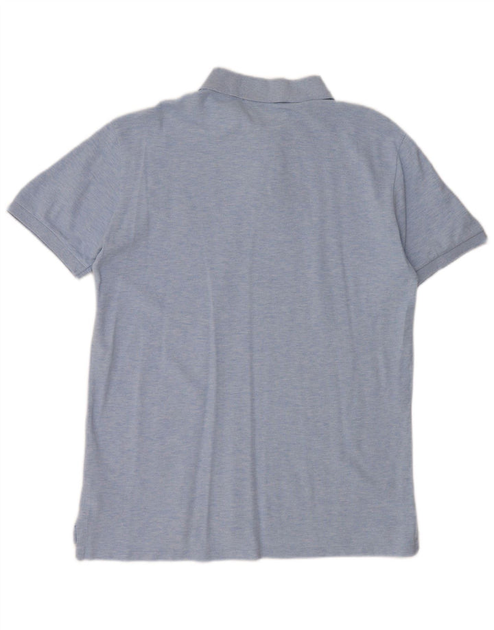 POLO RALPH LAUREN Męska koszulka polo slim fit, duża, niebieska, bawełniana w cętki