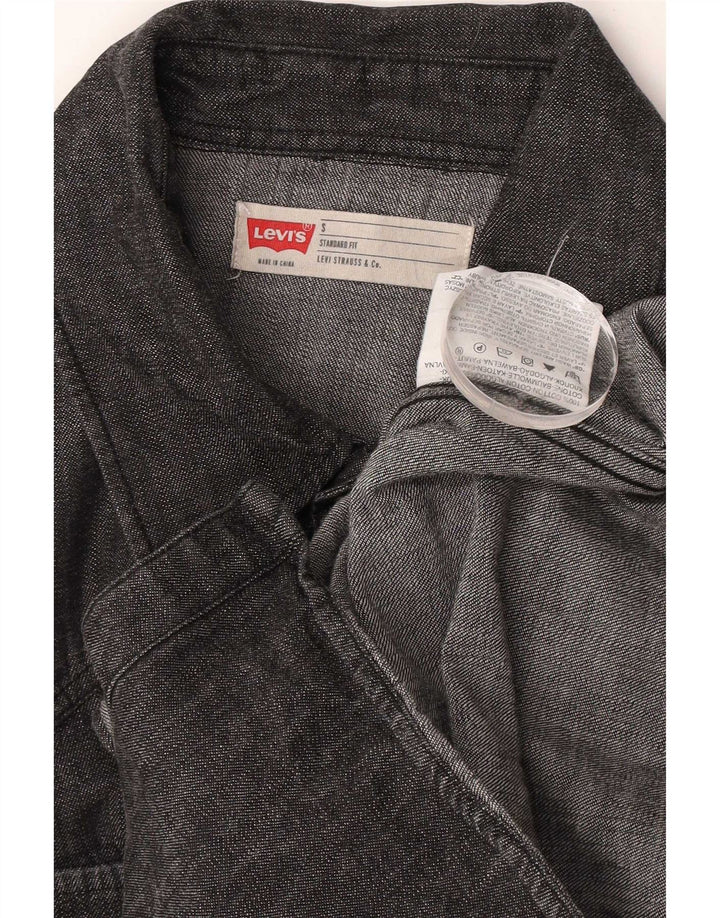 Męska koszula dżinsowa Levi's, mała, szara, bawełniana