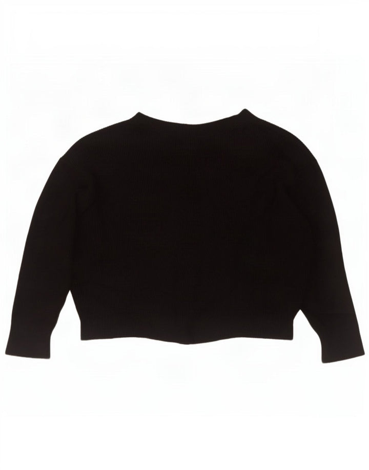 Damski sweter oversize z dekoltem w łódkę Zara UK 14 Średni czarny wiskoza