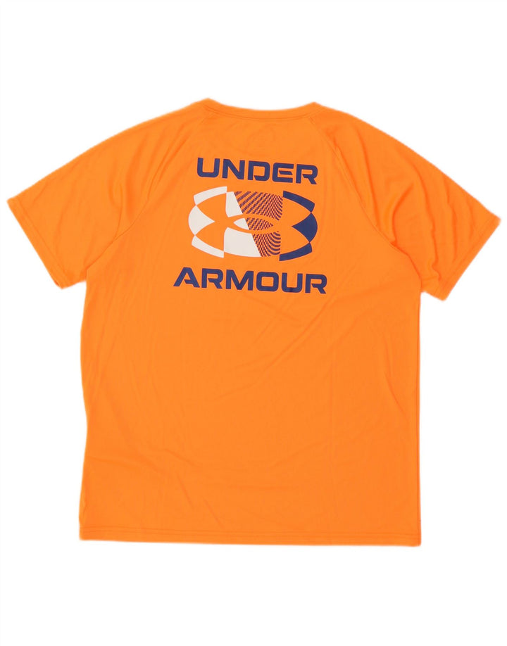 Chłopięcy T-shirt z grafiką Under Armour 11-12 lat, duży, pomarańczowy poliester