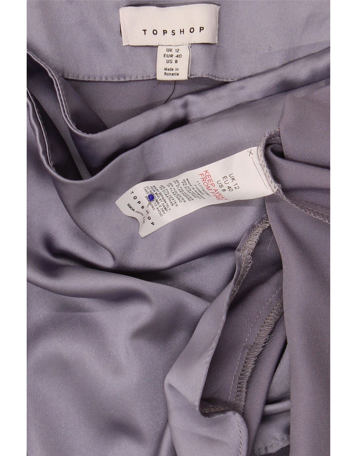 Damska spódnica mini kopertowa Topshop UK 12 Medium W30 Fioletowy poliester