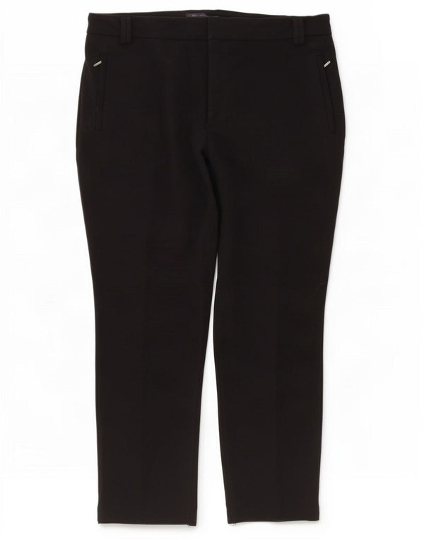 Marks & Spencer Damskie proste spodnie codzienne UK 16 duże W36 L27 czarne