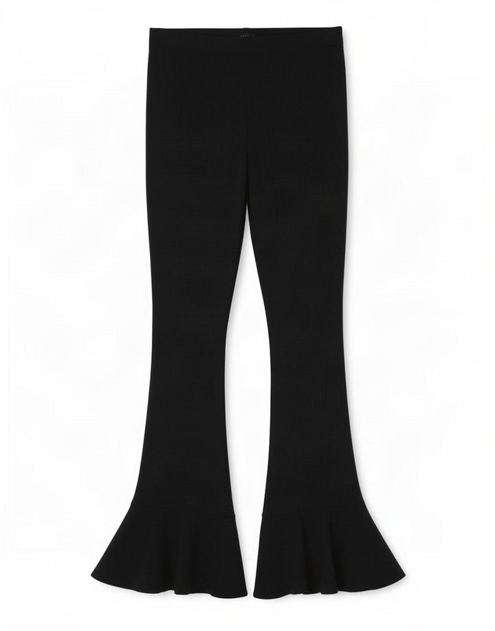 Damskie spodnie Flare Topshop UK 14, duże, czarne, poliestrowe