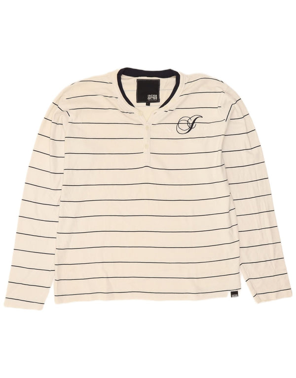 Męski top Jack & Jones z długim rękawem, w duże, białe paski, bawełniany