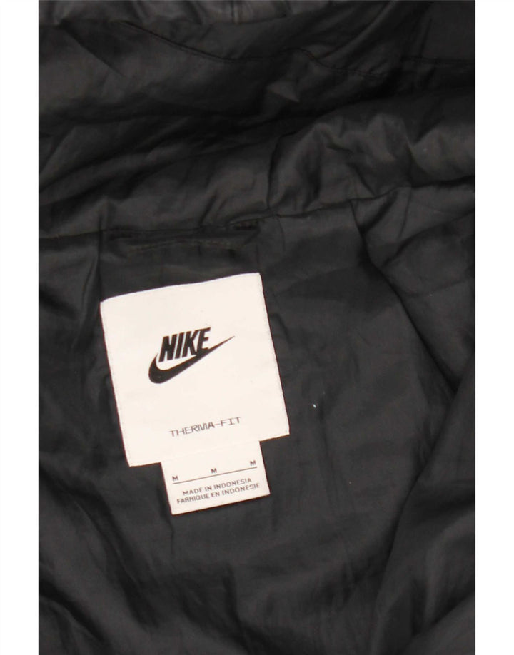 Damska kurtka z kapturem, oversize, wyściełana Nike Therma-Fit UK 14, średnia czarna