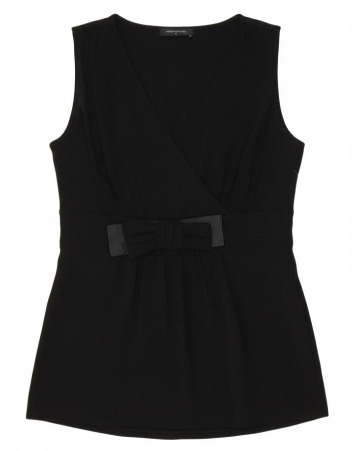 MARELLA Womens Blouse Top UK 14 Large Black Viscose