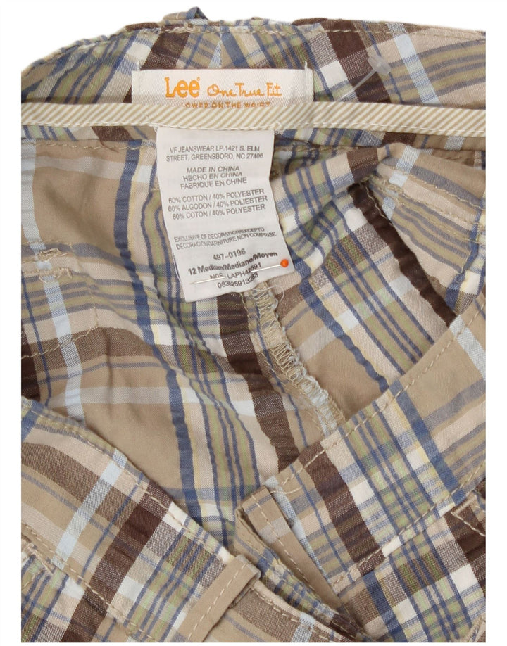 Damskie spodenki Chino Lee US 12 Large W34, beżowa, bawełniana krata