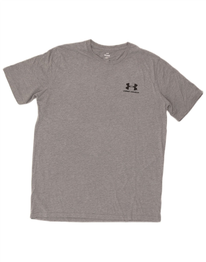 Under Armour Męski T-shirt Top, średnioszary, bawełniany