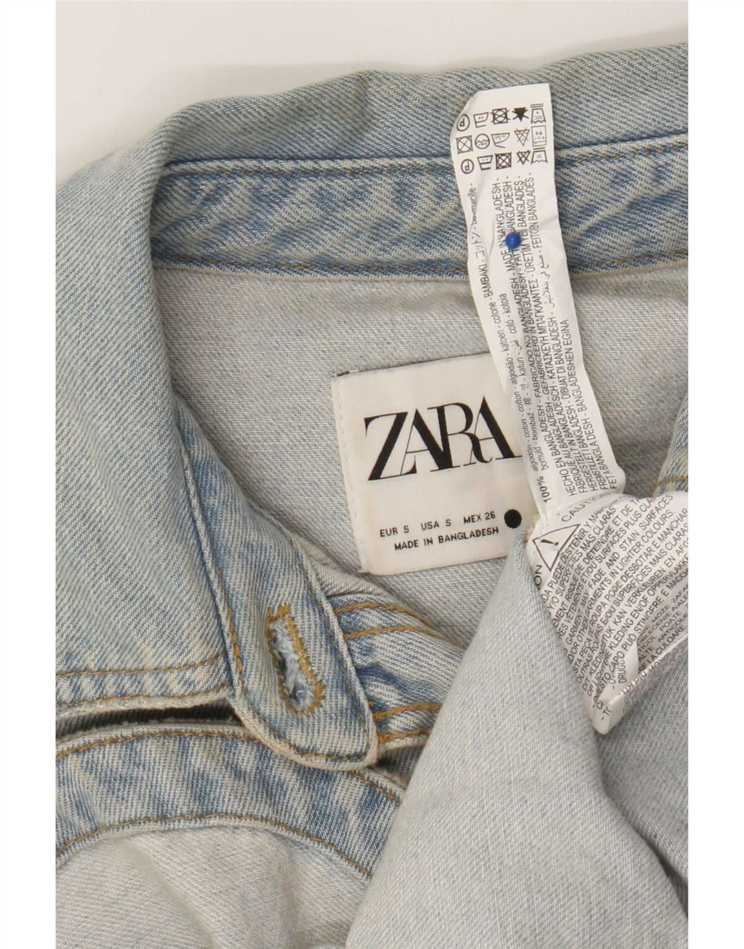 Damska koszula jeansowa oversize Zara UK 10, mała, niebieska bawełna